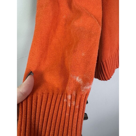 Lauren RL Womens 2X Orange Sweater Funnel Neck Button Cozy Autumn Classic Preppy - Picture 3 of 13